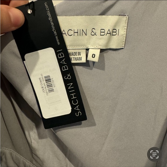 Sachin & Babi Jolie One Shoulder Sequin Gown Steel Blue - Picture 12 of 12